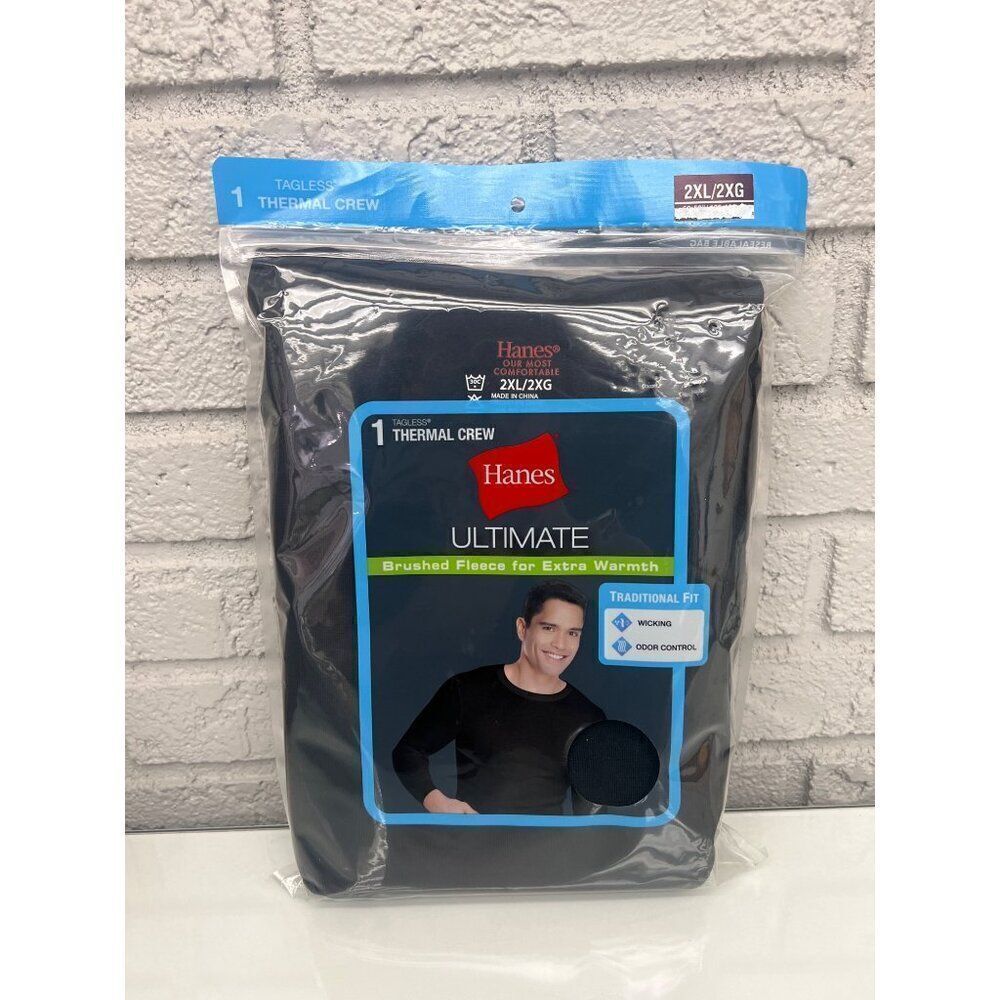 Hanes Ultimate Thermal Mens Underwear Extra Warm Wear Tagless Fleece 2XL